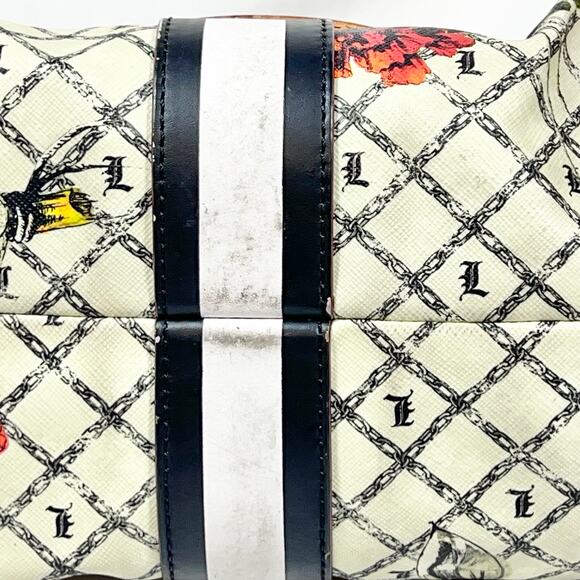 L.A.M.B. by Gwen Stefani Satchel Handbag Marigold Floral Print White Brown - Picture 11 of 16